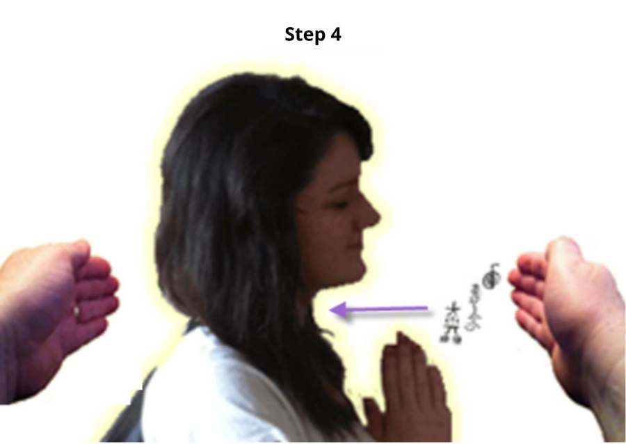 Step 4 (Standing At The Right Hand Side Of The Reiki Student)